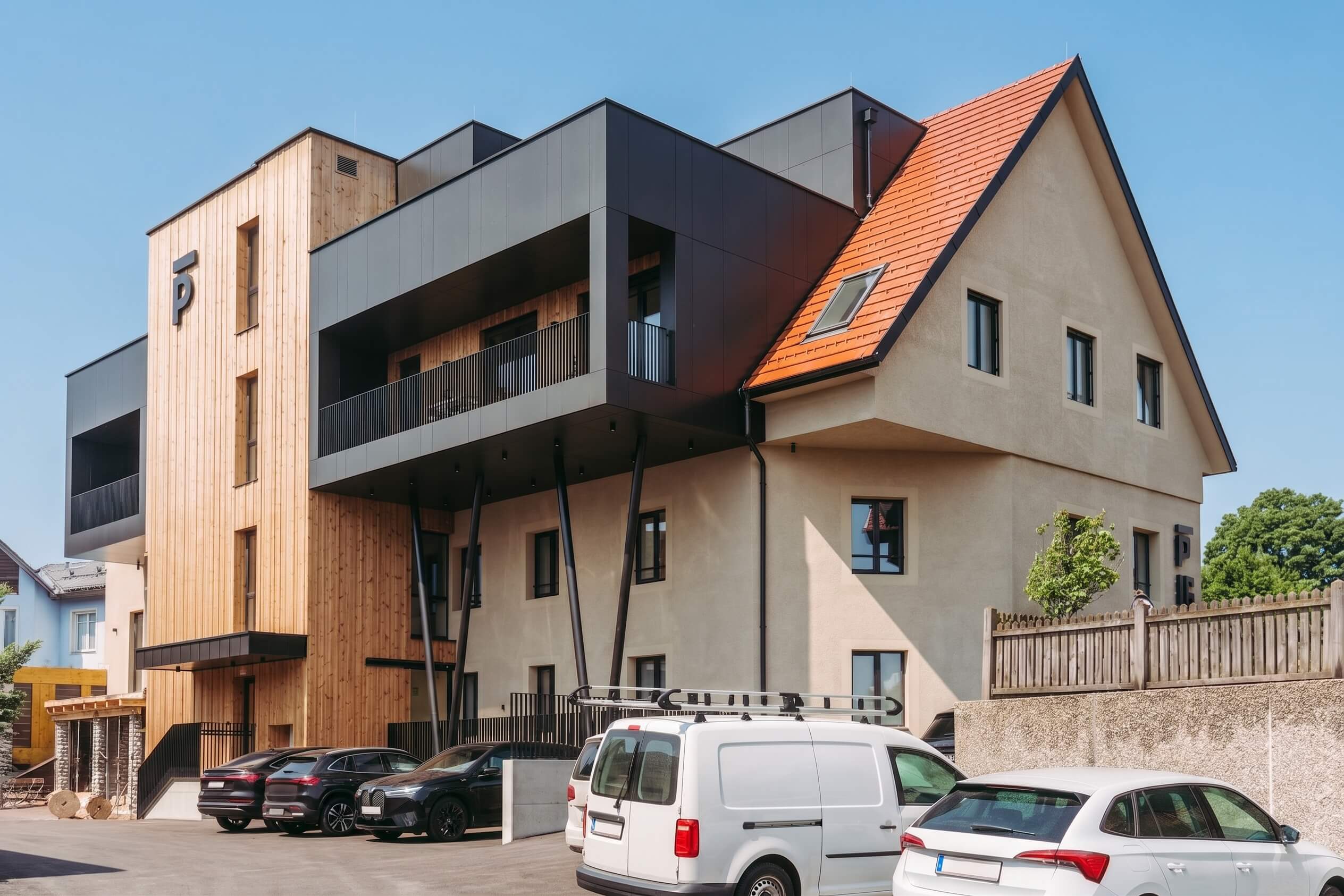 Wohlfühlzentrum mit Parkplätzen